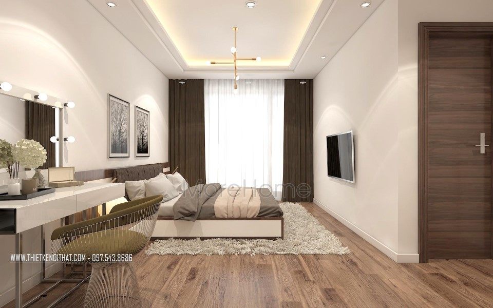 Thiết kế nội thất phòng ngủ biệt thự Vinhomes Thăng Long Hoài Đức Hà Nội